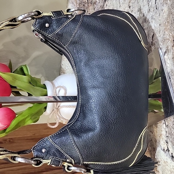 🌵MCM EUC Black and yellow Leather Shoulder Bag - Picture 8 of 12